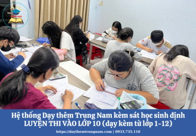 Review trung tâm luyện thi vào lớp 10 Trung Nam