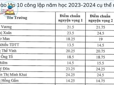 Điểm chuẩn lớp 10 tất cả trường THPT ở TP.HCM năm học 2023-2024