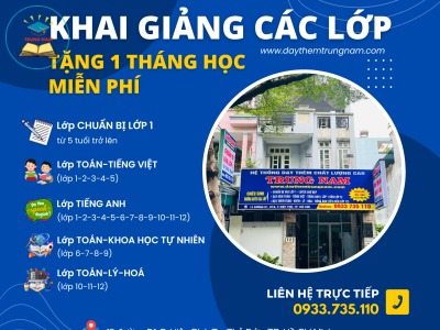 TUYỂN SINH NĂM HỌC MỚI các bé từ lớp 1 đến lớp 5